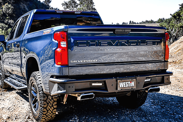 Westin 58 - 81215 GMC Sierra 1500 2019 - 2022 Outlaw Rear Bumper Black Finish - Rugged Truck Gear